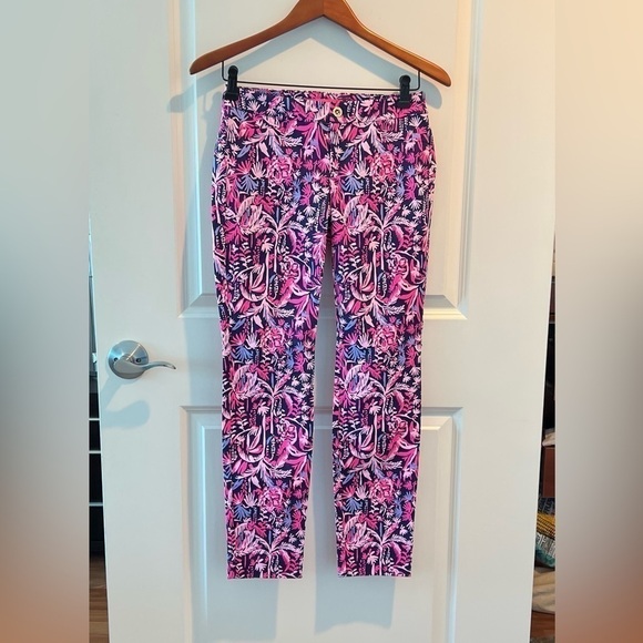 Lilly Pulitzer Kelly Skinny Ankle Pant Bright Navy Swing of Things - Picture 3 of 14